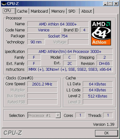 AMD Athlon 64 Venice overclock